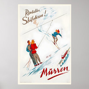 Mürren Muerren Zwitserse Bergen Alpen Zwitserland Poster