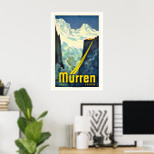 Mürren Suisse Affiche de ski vintage (Bureau à domicile)