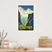 Mürren Suisse Affiche de ski vintage (Cuisine)