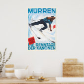 Mürren Switzerland Racing Days Vintage Ski Poster (Cuisine)