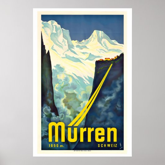 Mürren Switzerland Vintage Ski Poster (Devant)