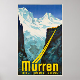 Murren Zwitserland Vintage Travel Poster