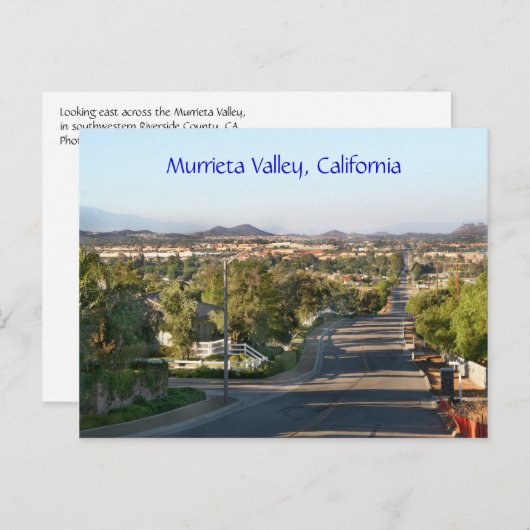 Murrieta Valley, Californië Briefkaart (Voorkant / Achterkant)