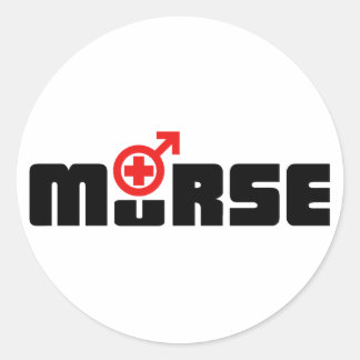 Murse logo op wit ronde sticker