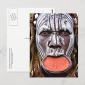 Mursi Woman met Lip Bord Briefkaart (Voorkant / Achterkant)