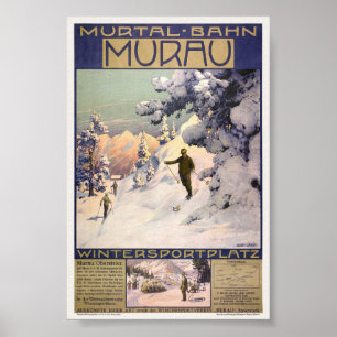 Murtalbahn Murau Autriche Affiche Vintage 1907