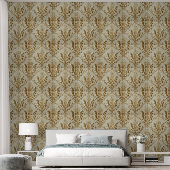 Murugi Home Decor GoldenLaurelHarmony Getextureerd Behang (Slaapkamer)