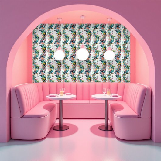 mus & bloemmotief  tegeltje