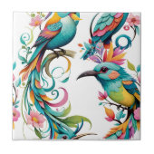 mus & bloemmotief  tegeltje (Voorkant)