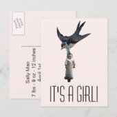 mus met Baby Aankondigingskaart (Voorkant / Achterkant)