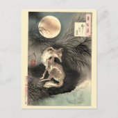 Musashi Plain Moon & Fox Briefkaart (Voorkant)