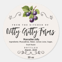 Muscadine Jam Jelly behouden Custom Inblikken Labe
