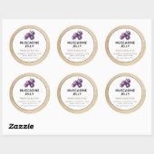 Muscadine Jam ou Jelly Canning Jar Étiquette (Feuille)