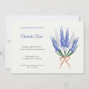 Muscari Druif Hyacint Baby Shower Uitnodiging