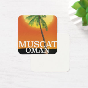 Muscat Oman vakantie-poster Vierkante Visitekaartjes