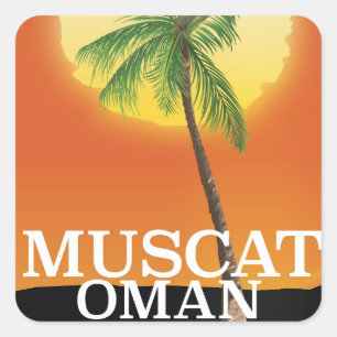 Muscat Oman vakantieposter Vierkante Sticker