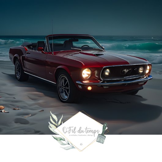 Muscle Car Beach voorzijde decoupage Tissuepapier