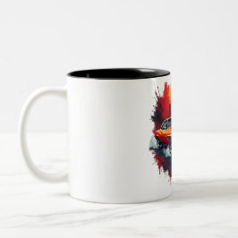 Muscle Car Burnout Mug Tweekleurige Koffiemok