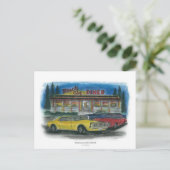 MUSCLE CAR DINER briefkaart (Staand voorkant)
