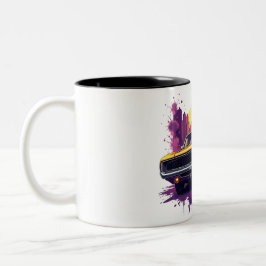 Muscle Car Graffiti Mug Tweekleurige Koffiemok