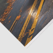 Muscle Car Herfst Forest Highway Tissuepapier (Detail)