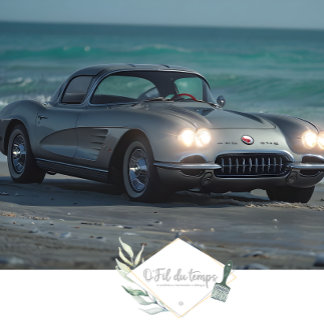 Muscle Car op het strand Découpage Paper Tissuepapier