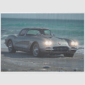 Muscle Car op het strand Découpage Paper Tissuepapier (Voorkant)