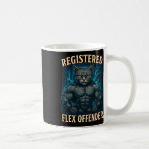 Muscle Cat Registered Flex Offender Funny Gym Meme Koffiemok