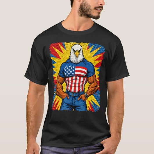 Muscle Eagle Pop Art T-shirt (Voorkant)