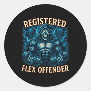 Muscle Grim Reaper Geregistreerde Flex Offender Gr Ronde Sticker