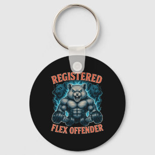 Muscle Hamster Geregistreerde Flex Offender Funny Sleutelhanger