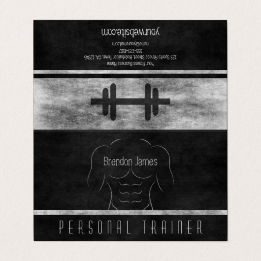 Muscle Man Personal Trainer Dagelijks trainingssch Visitekaartjes (Buitenkant ongevouwen)
