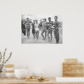 Muscle Mannen Flexing, Funny Black en White  Poster (Keuken)