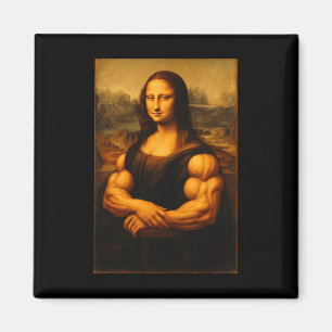 Muscle Mona Lisa Bodybuilder Gewichtheffen Gym en Magneet