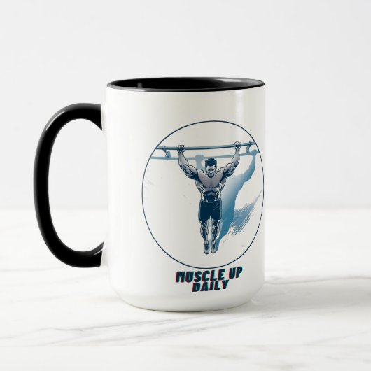 Muscle Up Daily - Motivational Fitness Mug (Gauche)