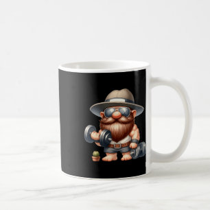 Muscleman Gnome met Dumbbells Funny Fitness Work Koffiemok