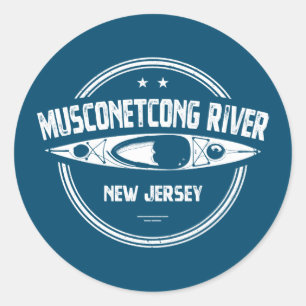 Musconetcong, New Jersey Kayaking Ronde Sticker