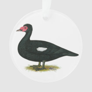 Muscovy Black Drake Ornament