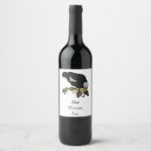 Muscovy Duck en Schattig Ducking Wijn Etiket (Voorkant)