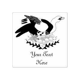 Muscovy Duck op een Nest Eggs Rubberstempel