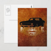Musculair auto V8 Briefkaart (Voorkant / Achterkant)