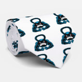 musculair boze kettlebell mascotte stropdas (Opgerold)