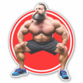 Musculair gebogen sticker (Voorkant)