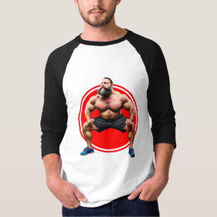 Musculair gebogen t-shirt