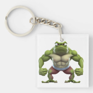 Musculair kikker, sterke musculair kikker sleutelhanger