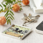 Musculair  Sleutelhanger met hand getekend bloei (Zijkant)