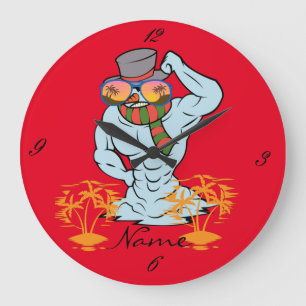 Musculair Snowman Tropische Vacking Thunder_Cove Grote Klok