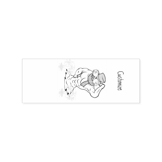 Musculair Snowman Tropische Vacking Thunder_Cove Rubberstempel (Afrduk)