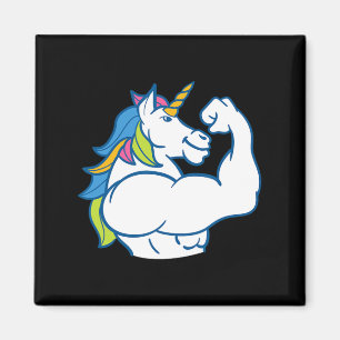 Musculair Unicorn - Funny Magical Fitness Bodybuil Magneet
