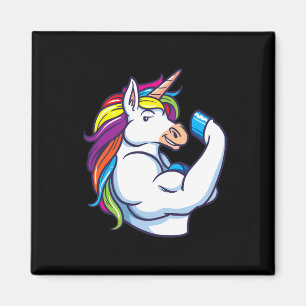 Musculair Unicorn - Funny Magical Fitness Bodybuil Magneet